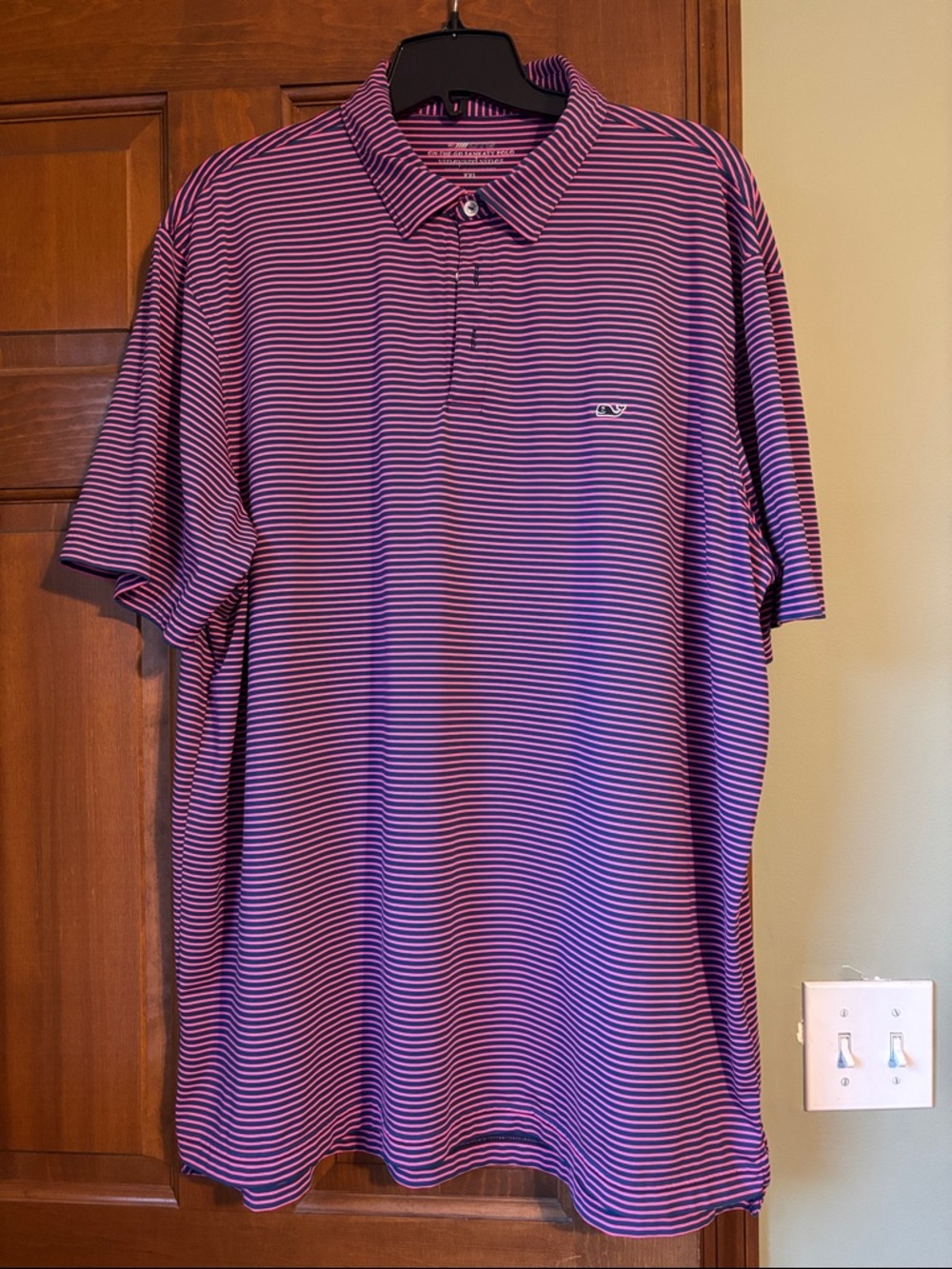 Vineyard Vines Purple and White Striped Polo Shirt